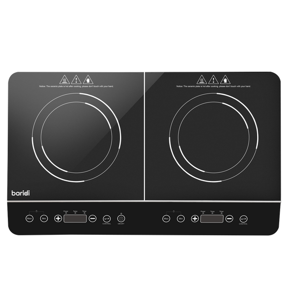 Baridi Portable Induction Hob with 2 Cooking Zones 60 x 36 x 6.5cm - Black