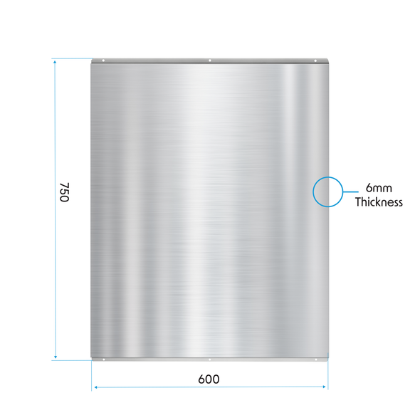 Baridi Splashback for Cooker Hoods 60 x 75cm - Stainless Steel