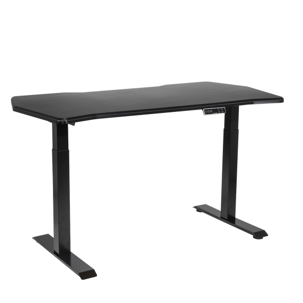 Dellonda Carbon Fibre Effect Electric Height Adjustable Standing Desk, 1400 x 700mm Dual Motor 100kg
