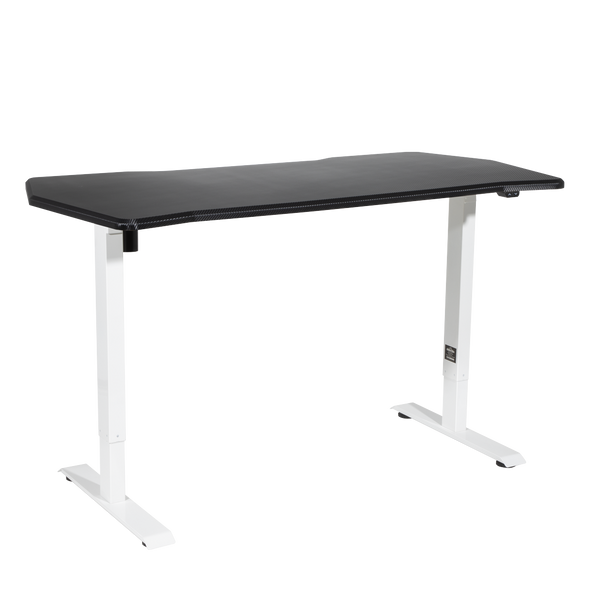 Dellonda Single Motor Ultra-Quiet Adjustable-Height Electric Sit/Stand Desk - Carbon Fibre Effect Desktop - DH70