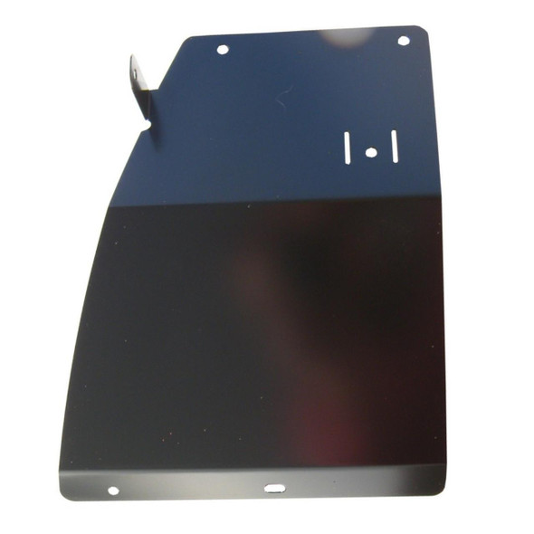 Direct Replacement Mud Flap Bracket Rear Right Hand for Discovery 2, black metal car part with mounting holes and support tab.