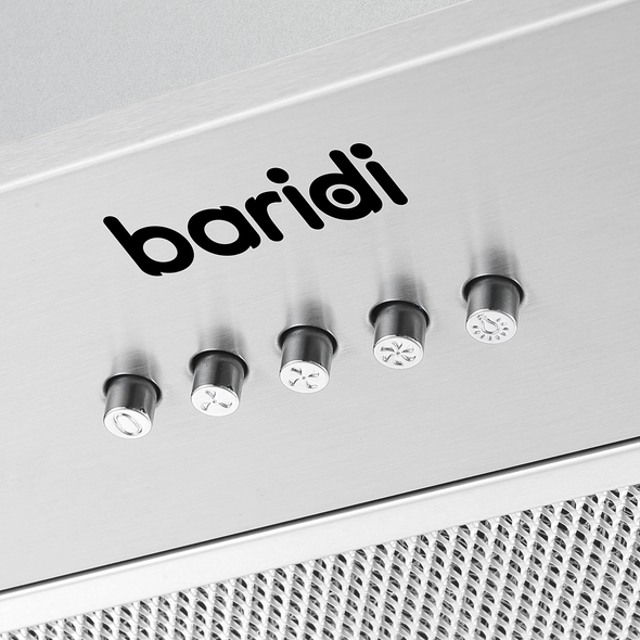 Baridi Cooker Hood with 5 Layer Filter 52cm - Stainless Steel