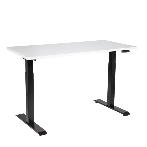 Dellonda White Electric Height Adjustable Standing Desk, 1400 x 700mm Dual Motor 100kg