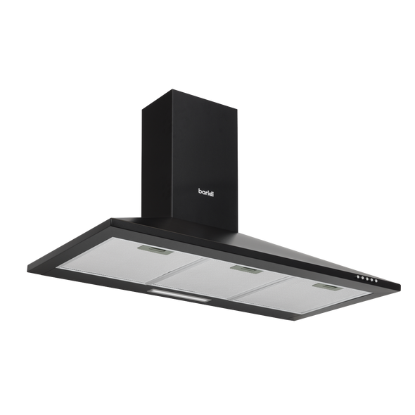 Baridi Cooker Hood, Chimney Style with Carbon Filters 90cm - Black