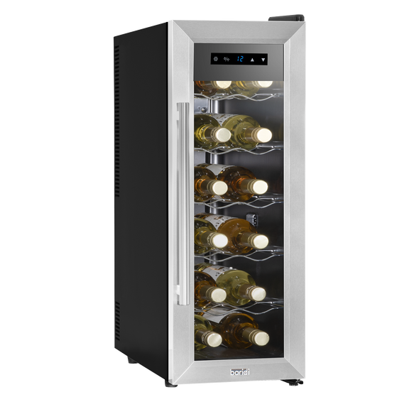 Baridi 12 Bottle Wine Fridge & Cooler - Stainless Steel