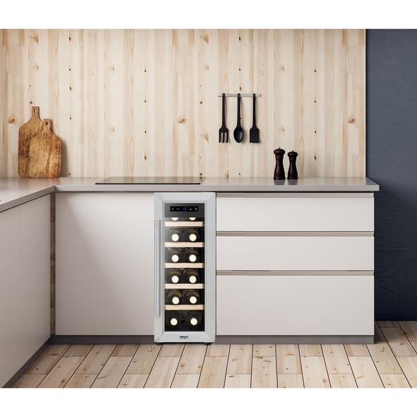 Baridi 12 Bottle Wine Fridge & Cooler - Stainless Steel