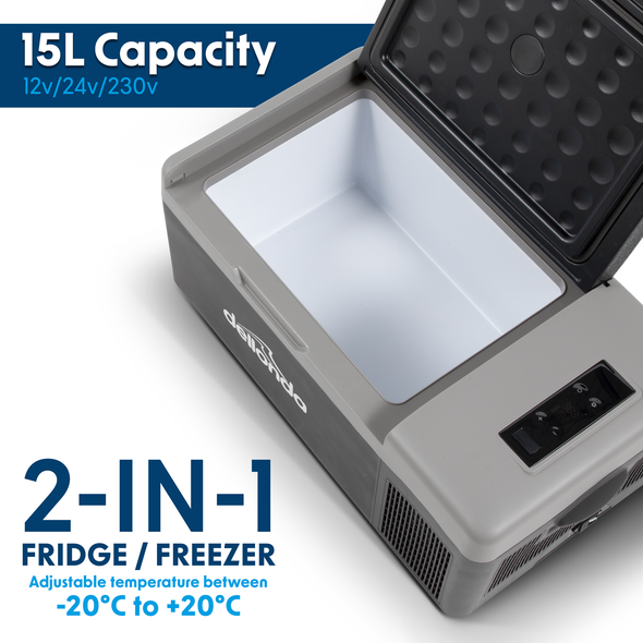 Dellonda Portable Fridge Freezer/Cool Box with LED Display 15L