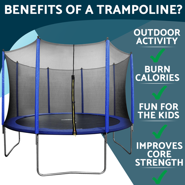 Dellonda Heavy-Duty Outdoor Trampoline with Safety Enclosure Net 12ft