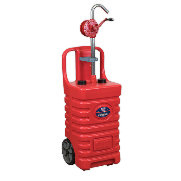 Mobile Dispensing Tank with Oil Rotary Pump 55L - Red
