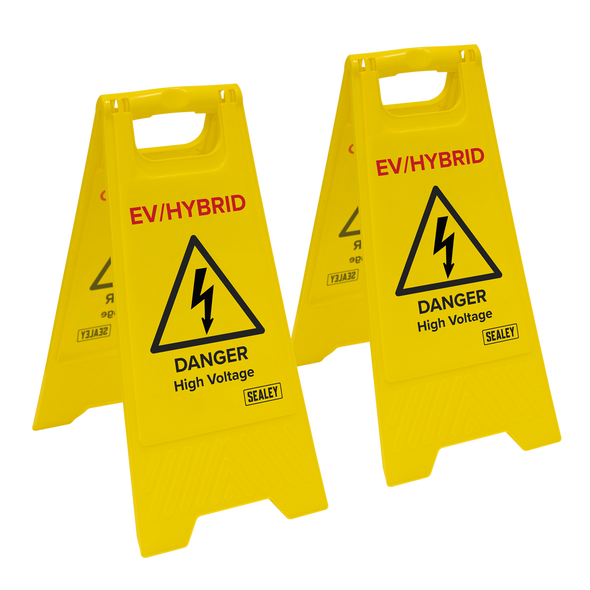 EV/Hybrid Floor Warning Signs - Pack of 2