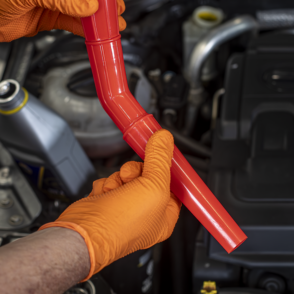 Angled Spout Oval Funnel with Filter 200mm - Medium