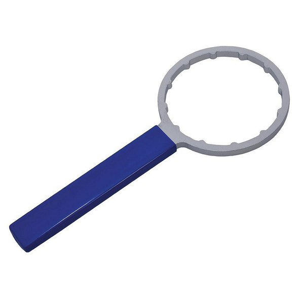 JGS 4X4 Engine Oil Filter Removal Spanner for Defender & Discovery 2 Td5, blue and grey tool for removing engine oil filters.