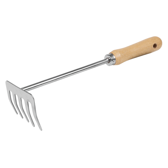 Premier Garden Hand Rake with Short Ash Handle & Stainless Steel Tines