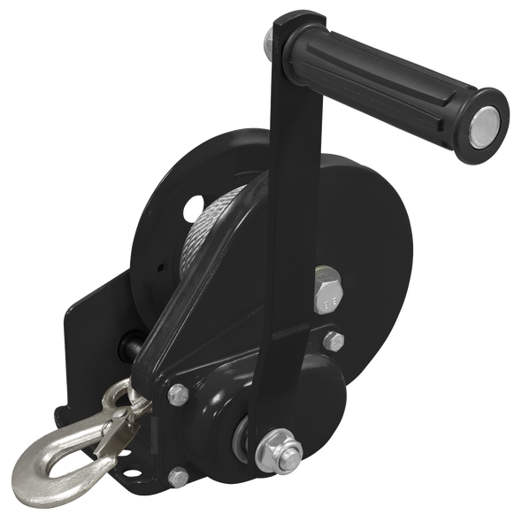 Geared Hand Winch with Brake & Cable 540kg Capacity