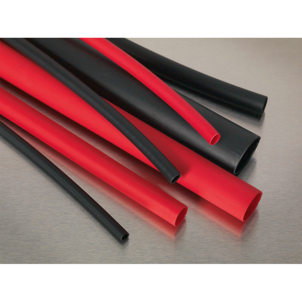 Adhesive Lined Heat Shrink Tubing Assortment 200mm 72pc - Black & Red