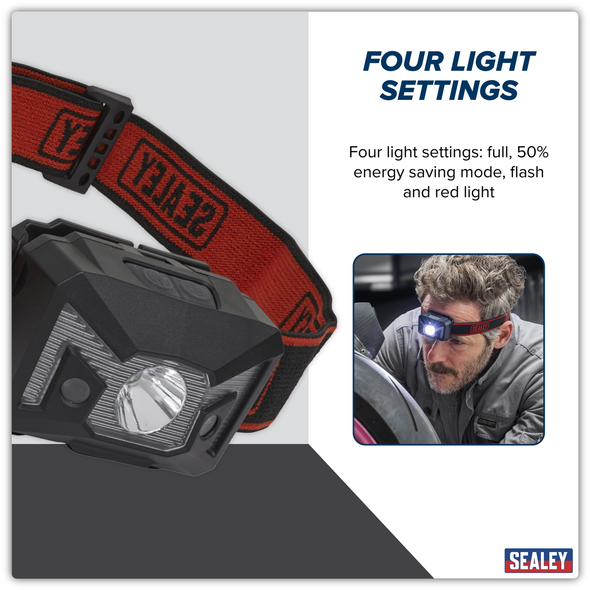 Rechargeable Head Torch with Auto-Sensor 3W SMD LED