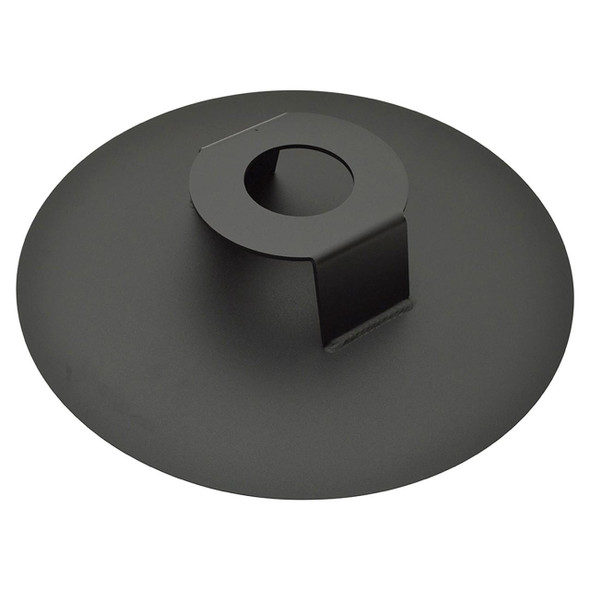 Britpart Spare Wheel Anti Theft Protector for Discovery 4, black circular wheel lock cover with locking mechanism on top.