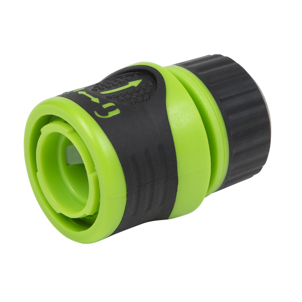 Soft-Touch Hose Connector With Water Stop & Lock 1/2"-5/8"