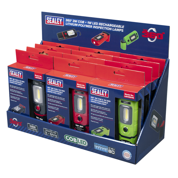 LED3601 Series Inspection Light Combination - Display Pack of 12