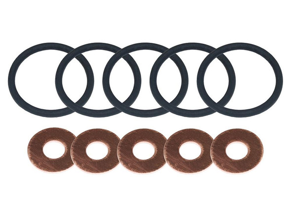 Britpart Diesel Injector Sealing O-Ring & Washer Kit for Discovery 2 Td5, black O-rings and copper washers for diesel injector sealing.