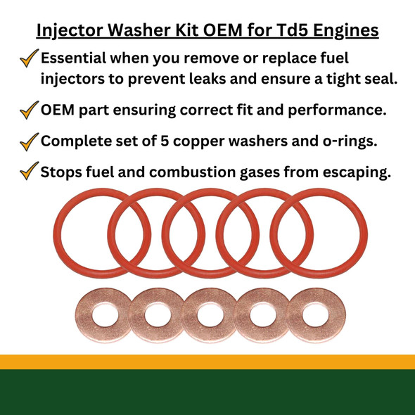 Td5 OEM injector seal kit with copper washers and O-rings