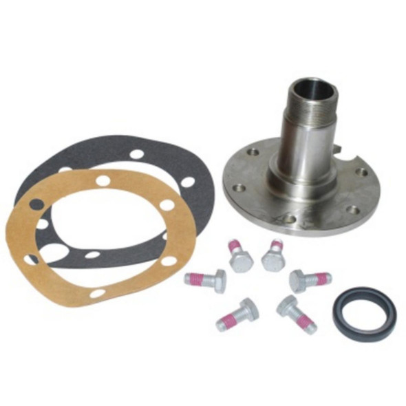 Britpart Rear Stub Axle Kit for Defender, vehicle repair parts including axle flange, gaskets, bolts, and seal for land rover Defender rear axle repair.