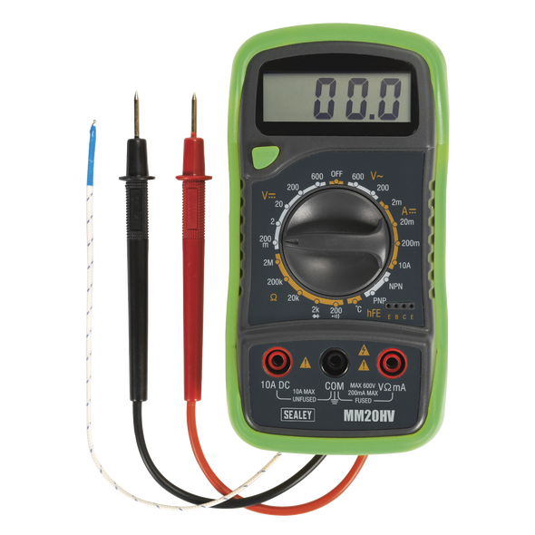 8-Function Digital Multimeter with Thermocouple - Hi-Vis Green