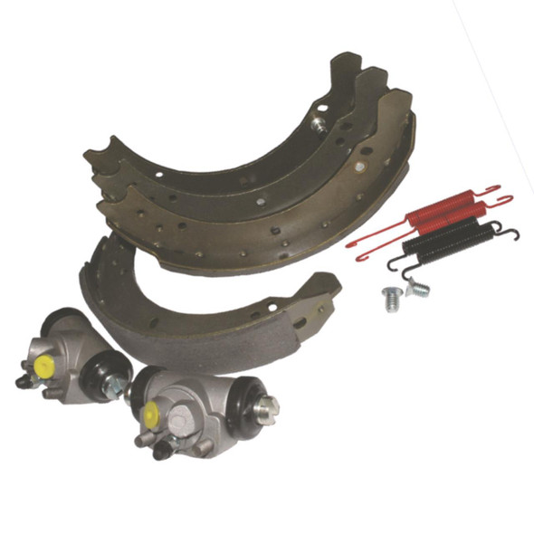 Britpart Rear Brake Shoe & Wheel Cylinder Kit for Series 2/3 SWB 88, car brake system repair kit with brake shoes, wheel cylinders, and return springs.
