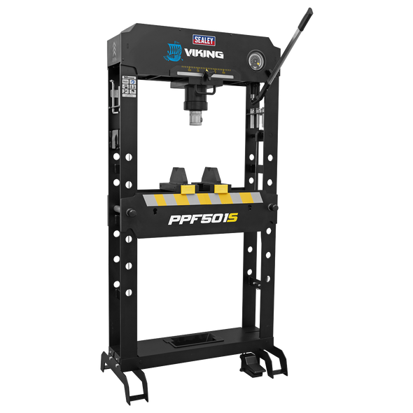 Viking Floor Type Air/Hydraulic Press with Sliding Ram and Foot Pedal 50 Tonne