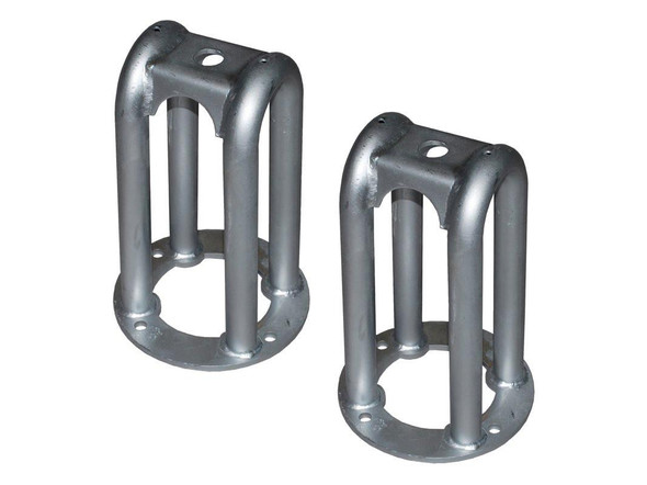 Britpart Heavy Duty Front Shock Absorber Turrets for Defender, sturdy metallic shock absorber turrets for vehicle front suspension.