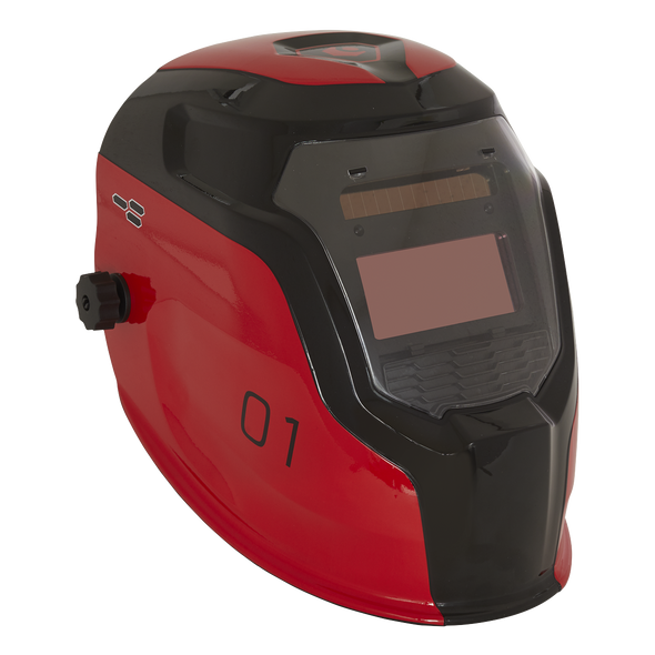 Auto Darkening Welding Helmet Shade 9-13 - Red