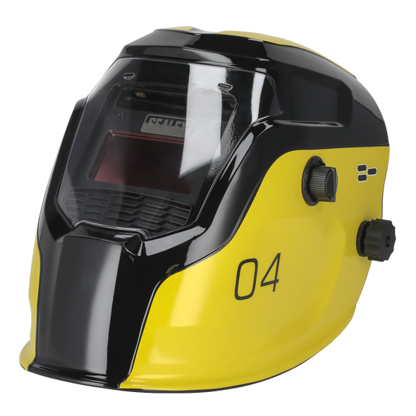Auto Darkening Welding Helmet Shade 9-13 - Yellow