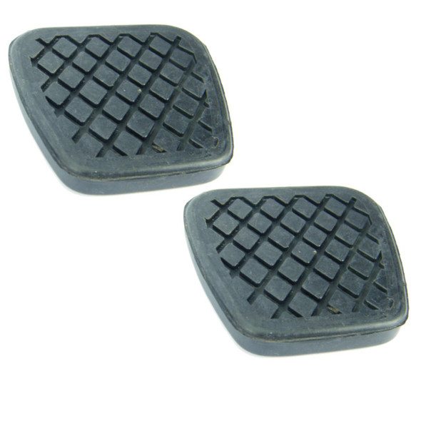 Direct Replacement Brake & Clutch Pedal Rubber Kit for Freelander 1, black rubber pedal pads with textured gripping surface.