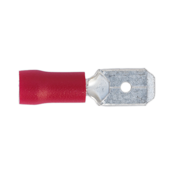 Push-On Male Terminal 6.3mm, Red - Pack of 100