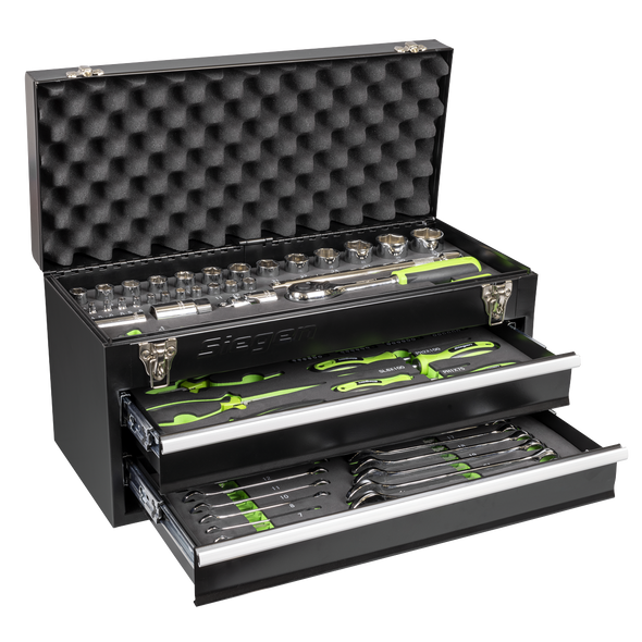 Siegen Portable Tool Chest 2 Drawer with Tool Kit 90pc