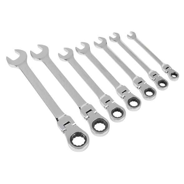Flexi-Head Combination Ratchet Spanner Set 7pc