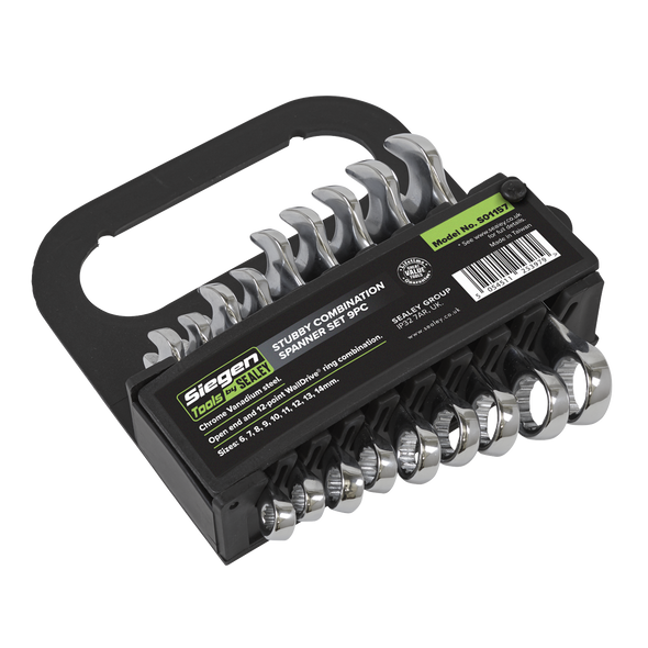 Siegen Stubby Combination Spanner Set 9pc