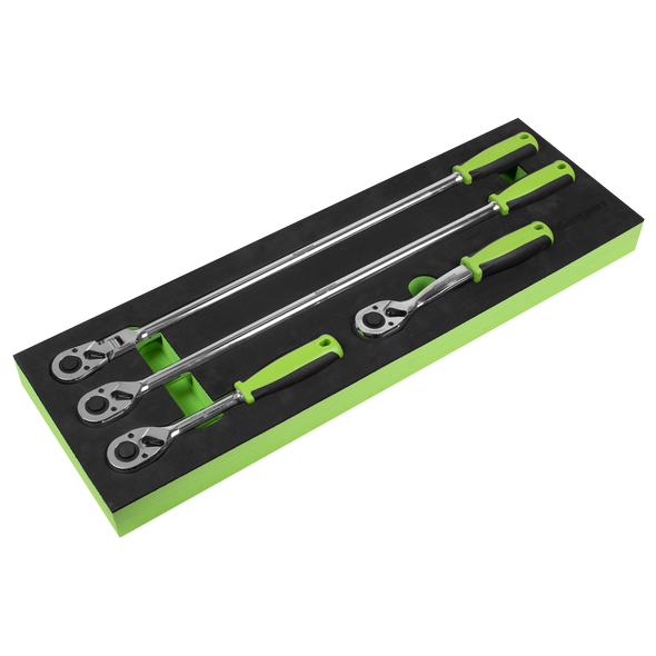 Siegen Ratchet Wrench Set with Flip Reverse 1/2"Sq Drive 4pc