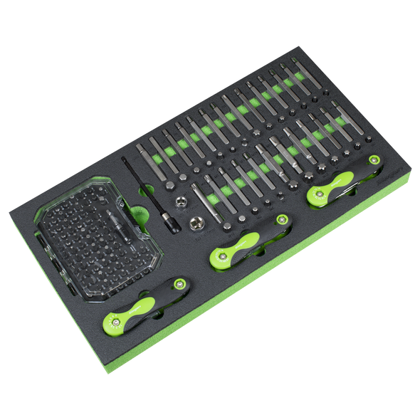 Siegen Specialised Bit Set & Folding Hex Keys with Tool Tray 170pc