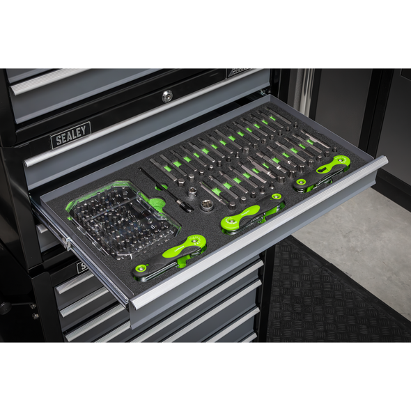 Siegen Specialised Bit Set & Folding Hex Keys with Tool Tray 170pc