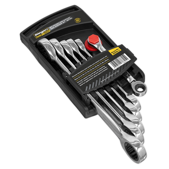 Siegen Double End Ratchet Ring Spanner Set 6pc