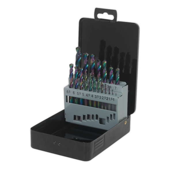 Siegen HSS Edge Ground Drill Bit Set 19pc - DIN 338