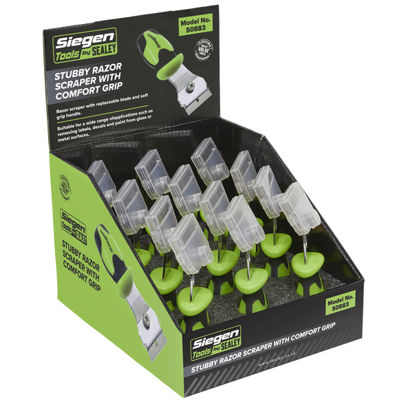 Siegen Razor Scraper with Comfort Grip - Display Box of 12