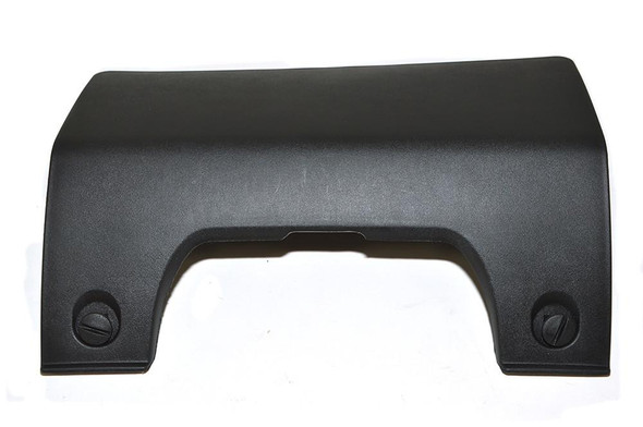 Britpart Rear Bumper Towing Eye Cover Trim with Fastener Clips for Discovery 3 & 4, black plastic bumper trim piece with screw mounts.