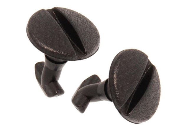 Direct Replacement Rear Bumper Towbar Electrics Cover Clips for Discovery 3 and 4, set of 2 black plastic clips for vehicle repair.