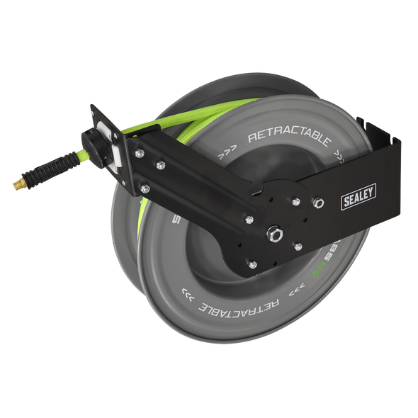 20m Retractable High-Visibility PVC Air Hose with Steel Reel 10mm ID