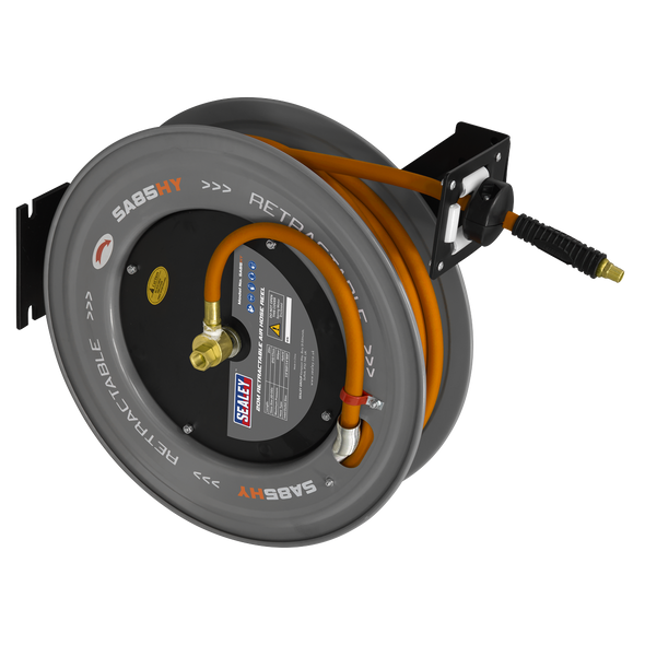 20m Retractable High-Visibility Hybrid Air Hose with Steel Reel 10mm ID