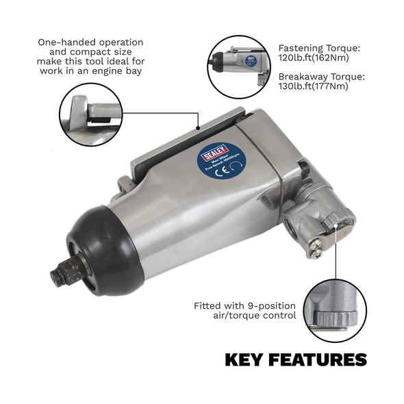 Butterfly Air Impact Wrench 3/8"Sq Drive