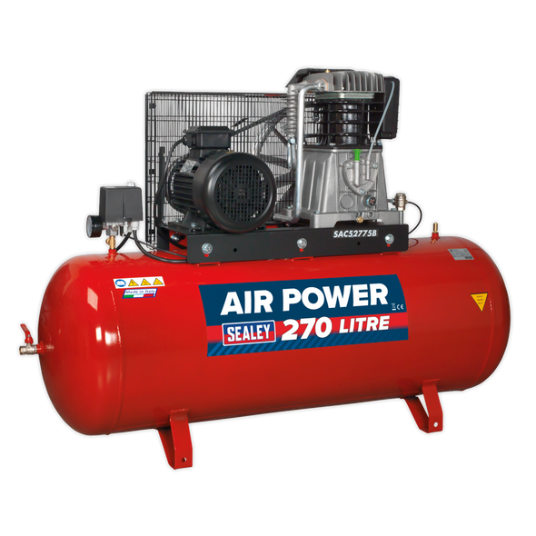 270L Belt Drive Air Compressor with Cast Cylinders 7.5hp 2-Stage