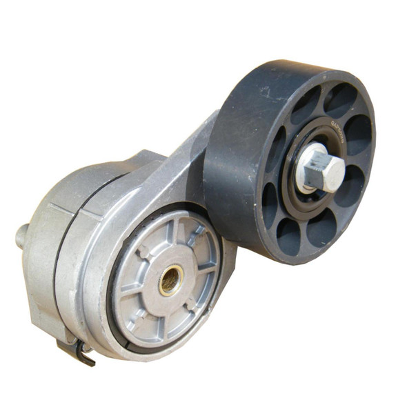 Drive Belt Tensioner for Defender & Discovery 1 300TDi, image showing the replacement tensioner pulley with metal and plastic components.